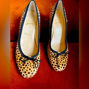 Louboutin Size 40 leopard pony hair